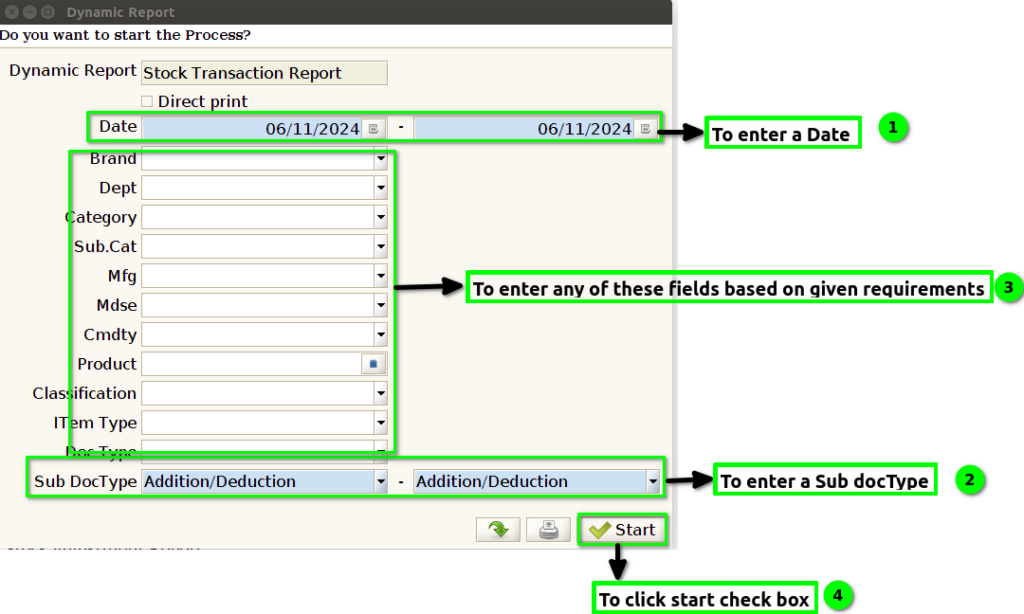How to view Stock Transaction Report in Adempiere Retail Tenthplanet ADempiere Report-Stock Transaction Report-1