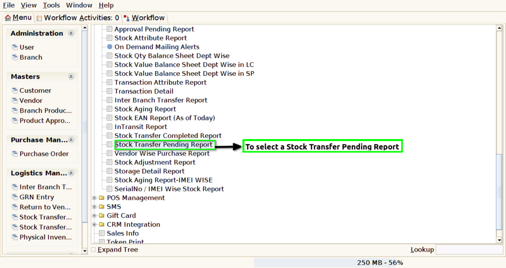 How to view Stock Transfer Pending Report in Adempiere Retail Tenthplanet ADempiere Report-Stock Transfer Pending Report