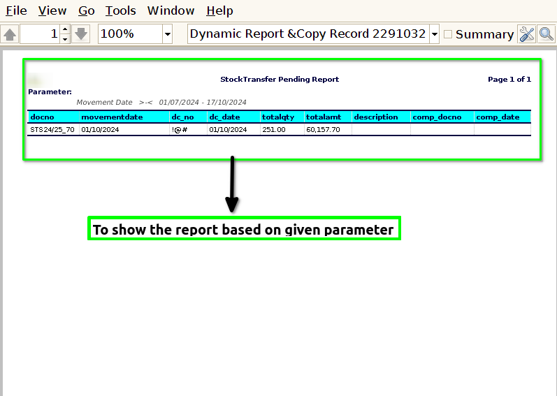 How to view Stock Transfer Pending Report in Adempiere Retail Tenthplanet ADempiere Report-Stock Transfer Pending Report-2