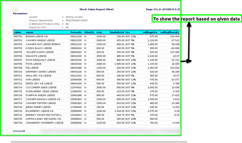 Tenthplanet ADempiere Report-Stock Value Report-2