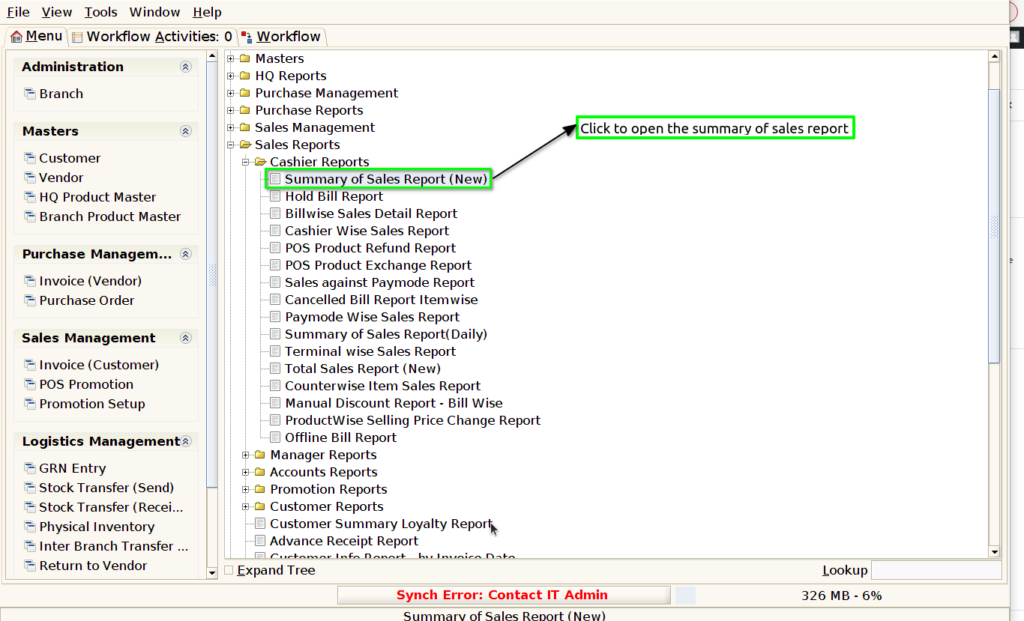 How to view Summary of Sales Report in Adempiere Retail Tenthplanet-ADempiere-Report-Summary of sales report(new)
