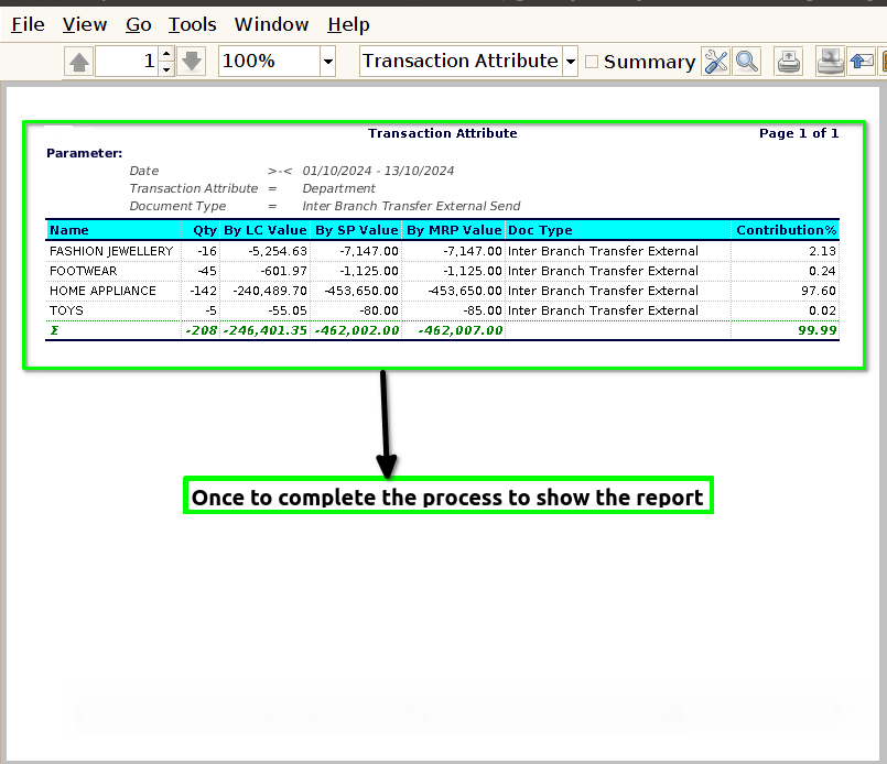 How to view Transaction Attribute Report in Adempiere Retail Tenthplanet ADempiere Report-Transaction Attribute Report-2