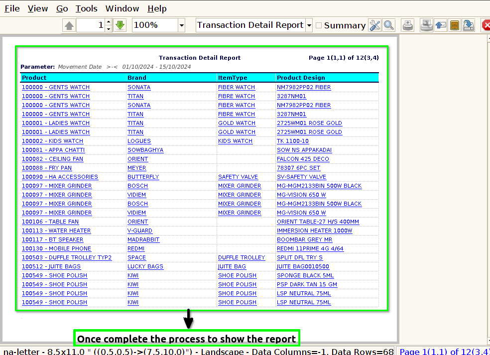 How to view Transaction Detail Report in Adempiere Retail Tenthplanet ADempiere Report-Transaction Detail Report-2