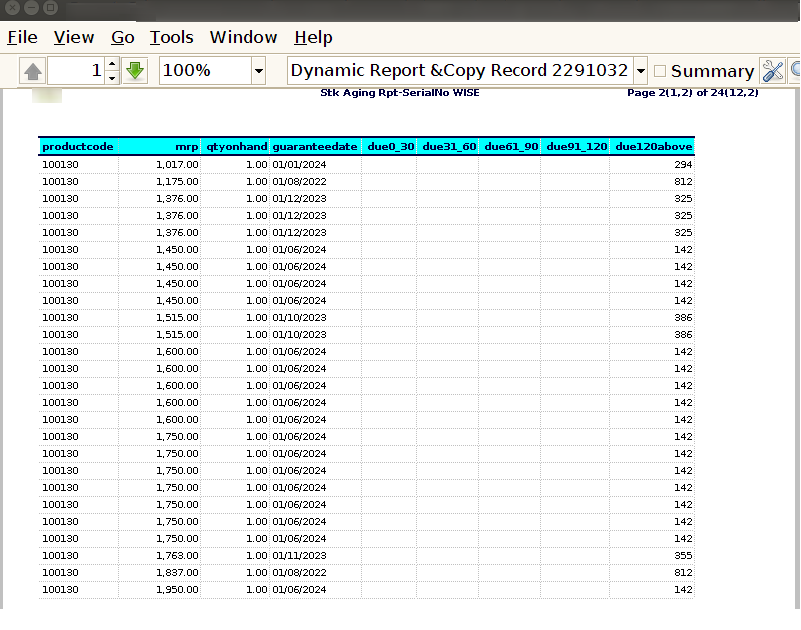 Tenthplanet Adempiere Report-Stock Aging Report-IMEI Wise-3