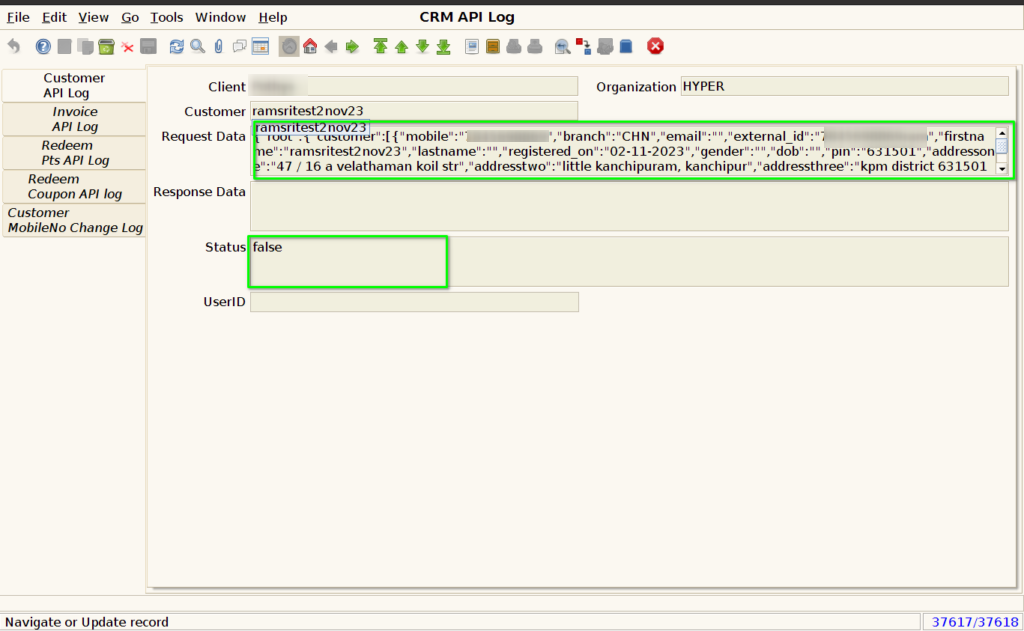 How to capture CRM API log details after synch in Adempiere Retail TenthPlanet-ADempiere-POS-CRMAPILog-5