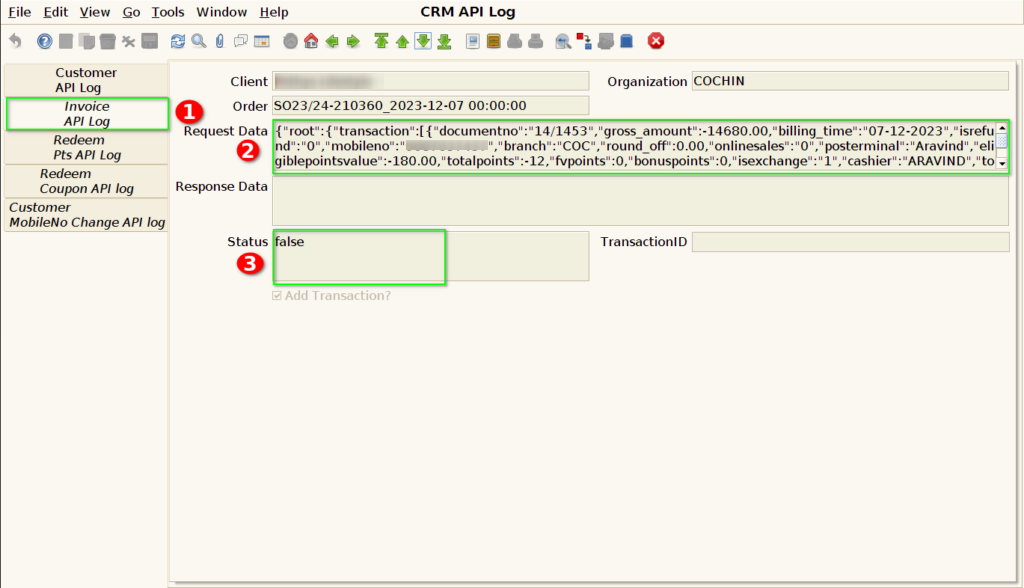 How to capture CRM API log details after synch in Adempiere Retail TenthPlanet-ADempiere-POS-CRMAPILog-7