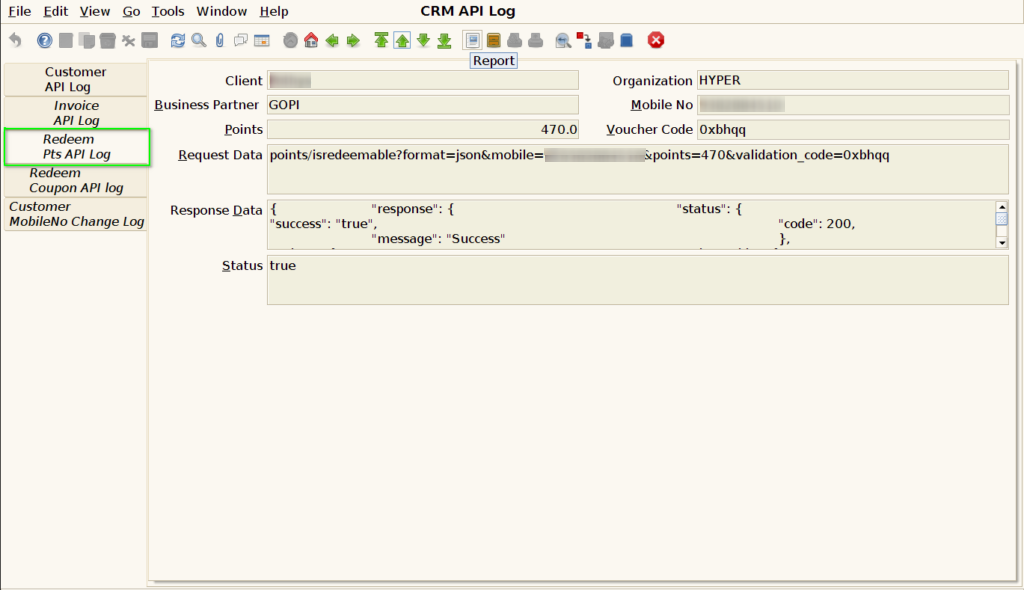 How to capture CRM API log details after synch in Adempiere Retail TenthPlanet-ADempiere-POS-CRMAPILog-8