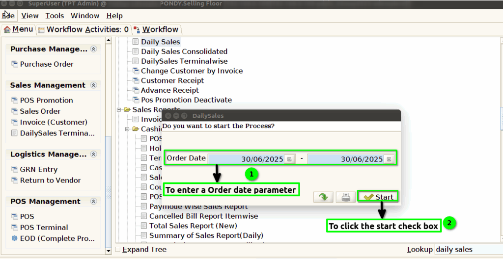 How to view Daily Sales in Adempiere Retail TenthPlanet-ADempiere-POS-DailySales-2