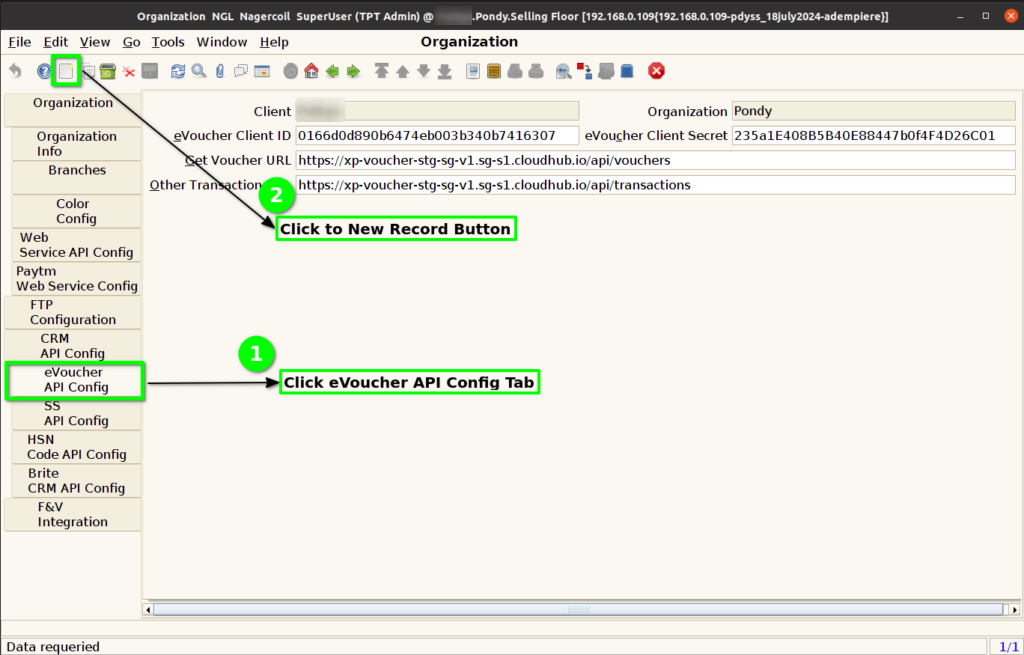 How to do SS API setup in ADempiere Retail TenthPlanet ADempiere eVoucherAPISetup 3
