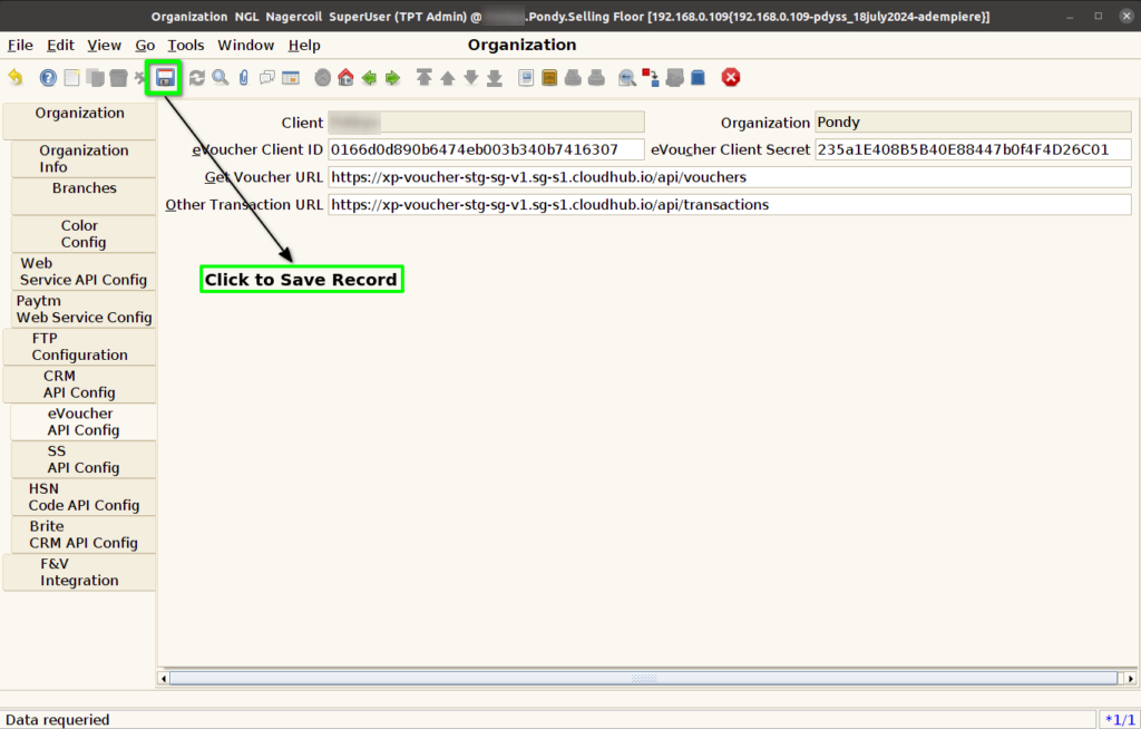 How to do SS API setup in ADempiere Retail TenthPlanet ADempiere eVoucherAPISetup 5s