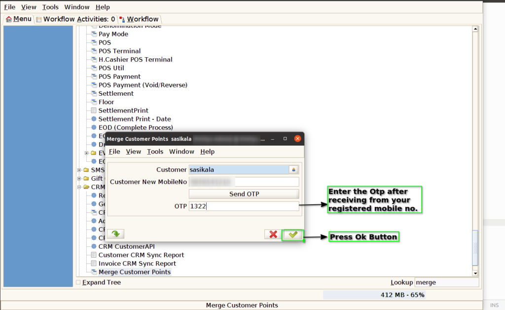How to merge loyalty points of different mobile numbers in Adempiere Retail TenthPlanet iDempiere MergeLoyaltyPoints 3
