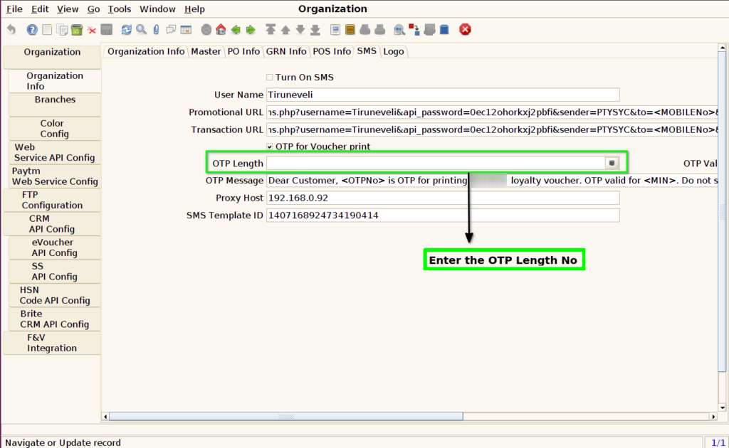 How to configure OTP validity minutes for Loyalty Points Redemption in Adempiere Retail TenthPlanet iDempiere OTPvalidityminutes 5
