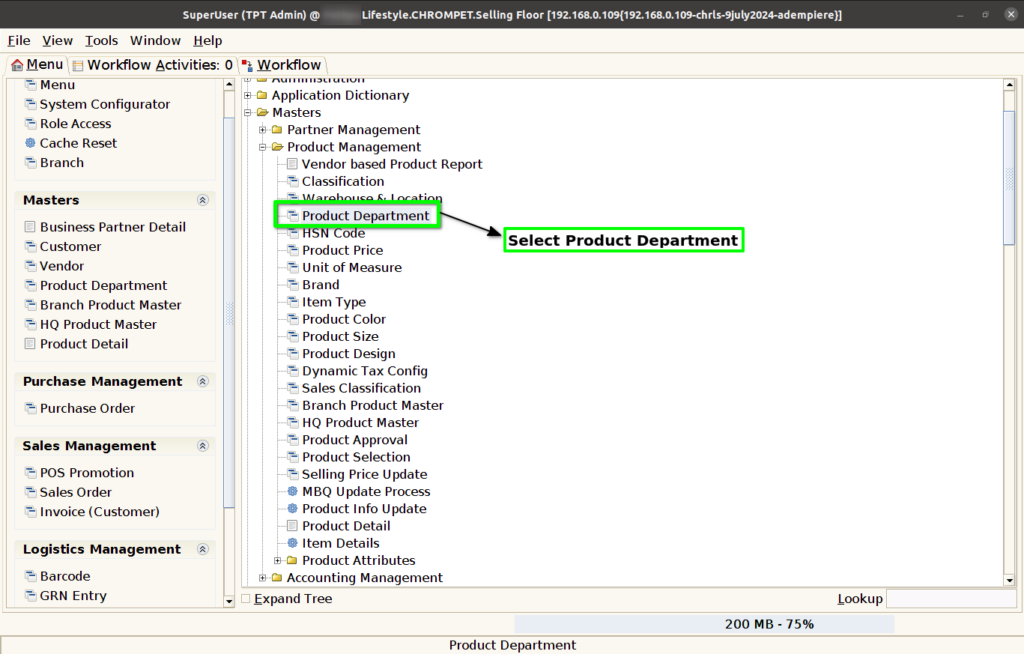 How to create Product Department for Lifestyle in ADempiere Retail TenthPlanet iDempiere ProductDepartment 1