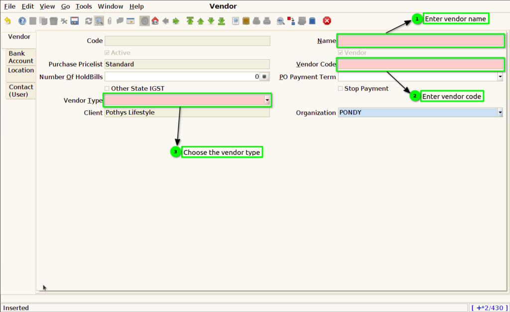 How to create a Vendor in ADempiere Retail ksnip 20240919 170318