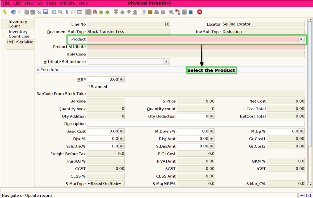 How to create Physical Inventory-Stock Adjustment in ADempiere Retail ksnip 20240925 183700