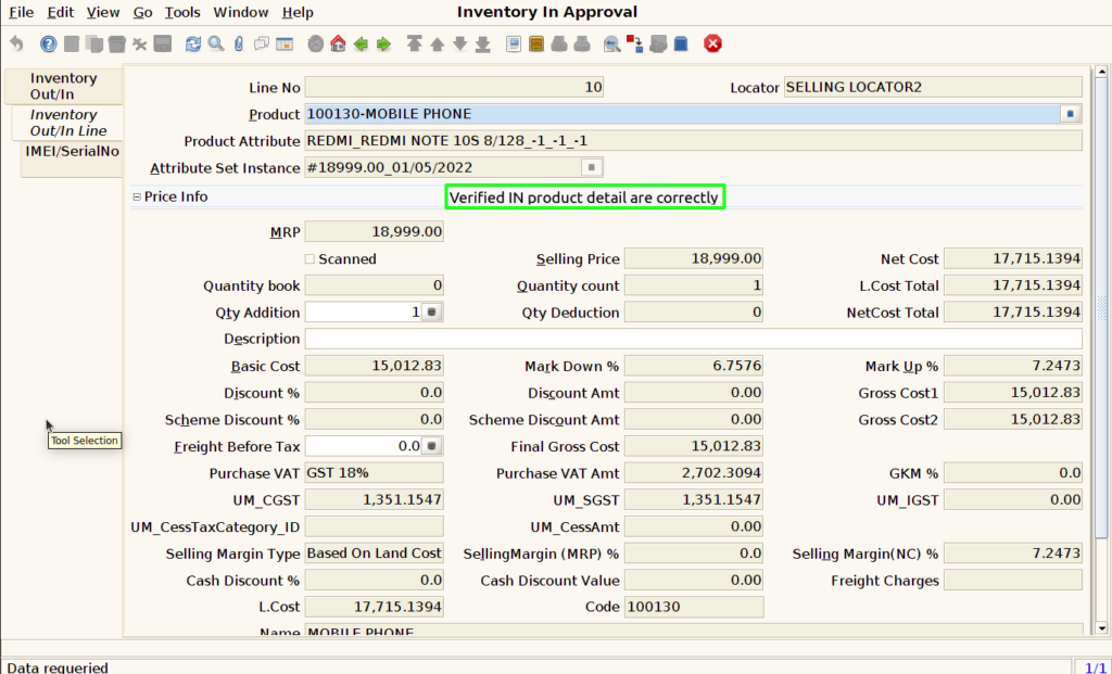 How to Create Inventory In Approval document in ADempiere Retail ksnip 20240926 180851
