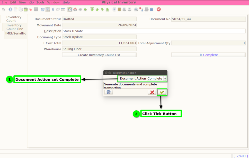 How to create Physical Inventory-Stock Update in ADempiere Retail ksnip 20240927 103130