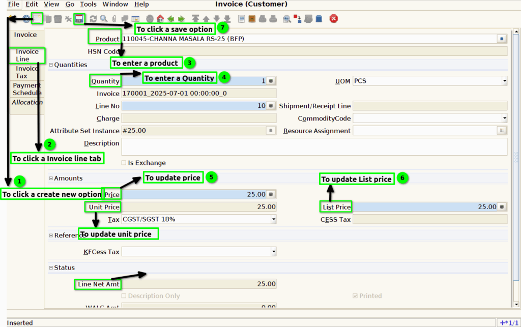 How to create Invoice (Customer) document in Adempiere Retail TenthPlanet-ADempiere-POS-Invoice(Customer)-2