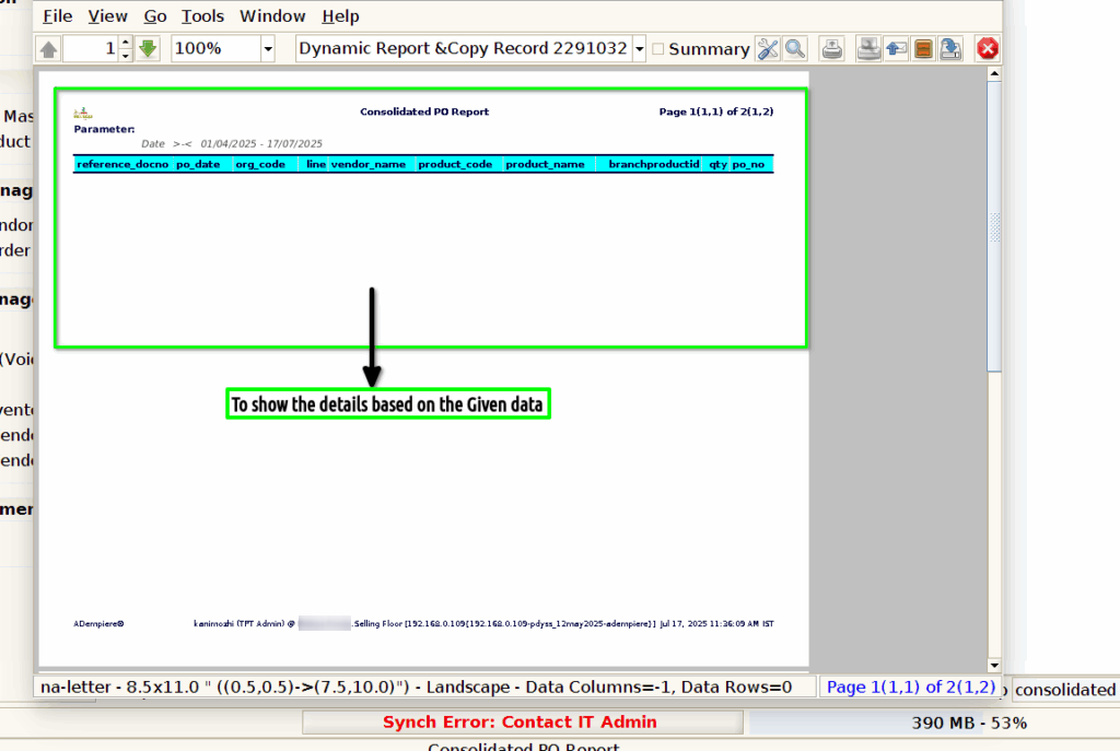 TenthPlanet ADempiere Report Consolidate PO 2 1