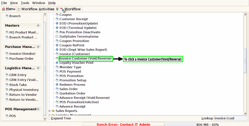 How to create Invoice Customer (Void/Reverse) document in Adempiere Retail TenthPlanet-ADempiere-Report-Invoice-CustomerV-R