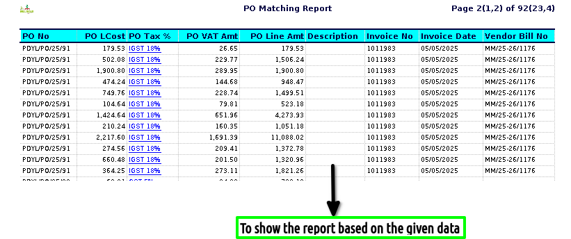 TenthPlanet ADempiere Report PO Matching ReportOLD 3