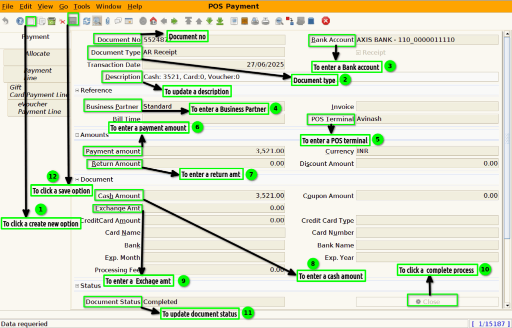 How to create POS Payment in Adempiere Retail Tenthplanet ADempiere-POS Payment-2