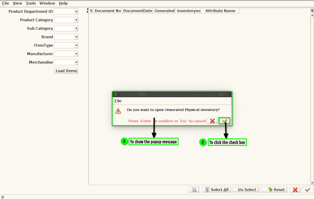 How to run Generate Inventory from Stock Take process to create Stock Update documents in Adempiere Retail Tenthplanet ADempiere-Process-Generate inventory from stock take-3