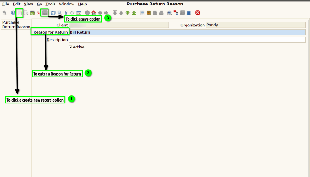 How to create Purchase Return Reason in Adempiere Retail Tenthplanet Adempiere-Purchase Return reason-1