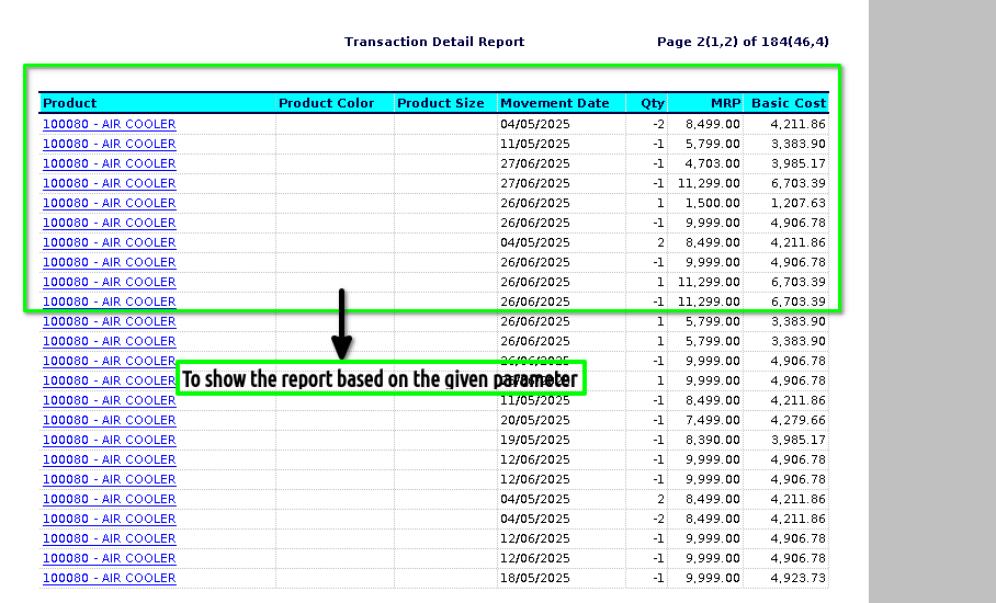 Tenthplanet Adempiere-Transaction Detail Report-3