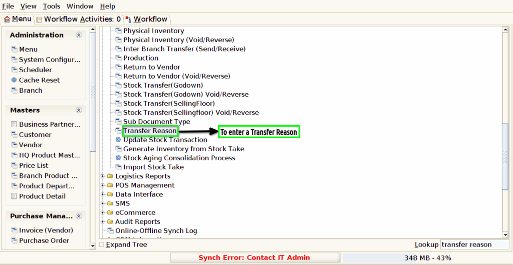How to create Transfer Reason in Adempiere Retail Tenthplanet Adempiere-Transfer Reason