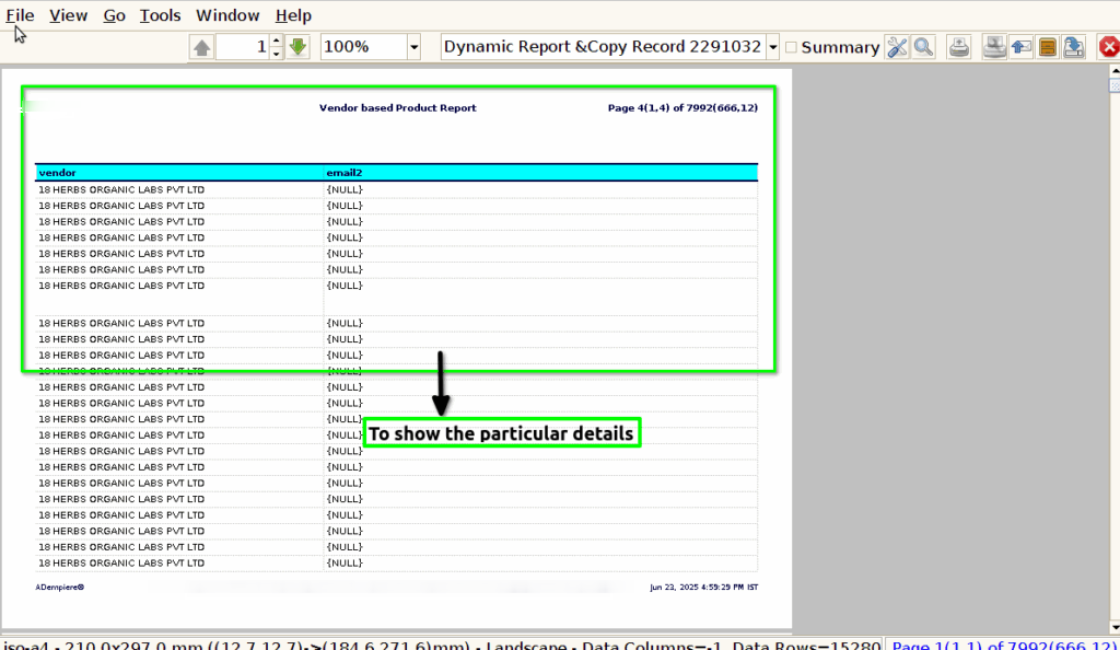 Tenthplanet-Adempiere-Vendor based Product Report-6