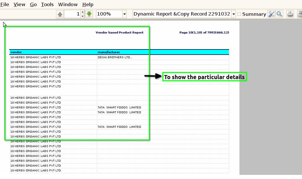 Tenthplanet Adempiere-Vendor based Product Report-9