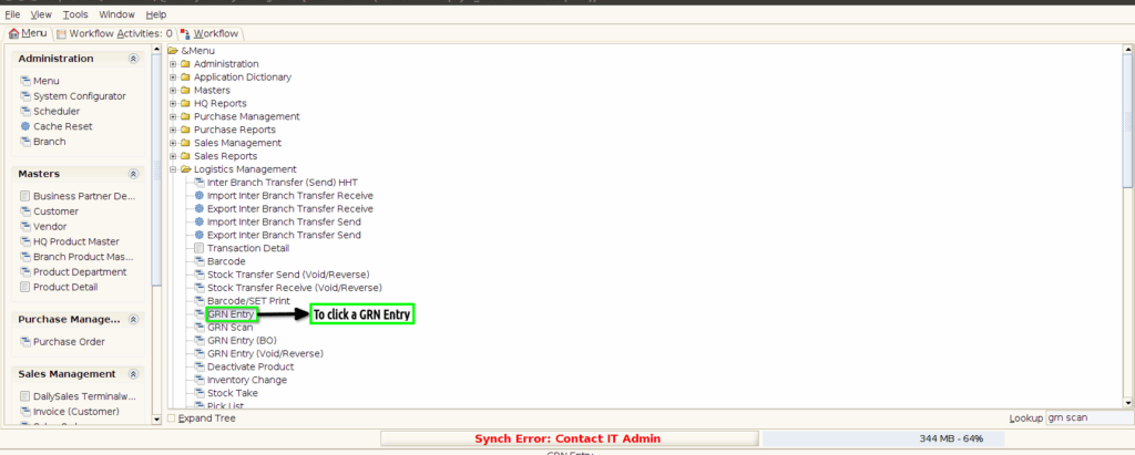 How to receive stock using GRN Scan option in Adempiere Retail TenthPlanet ADempiere GRN Scan HHT 8