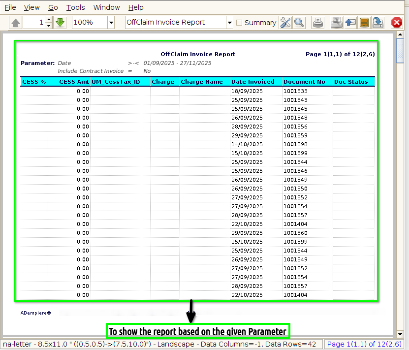 TenthPlanet-ADempiere- OffClime Invoice Report-2