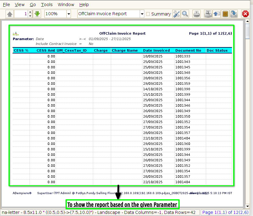 TenthPlanet-ADempiere- OffClime Invoice Report-2