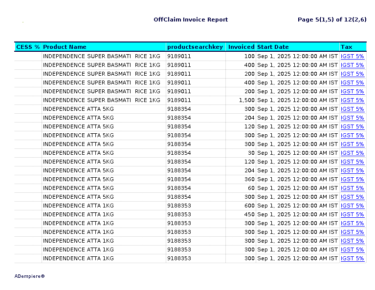 TenthPlanet-ADempiere- OffClime Invoice Report-6
