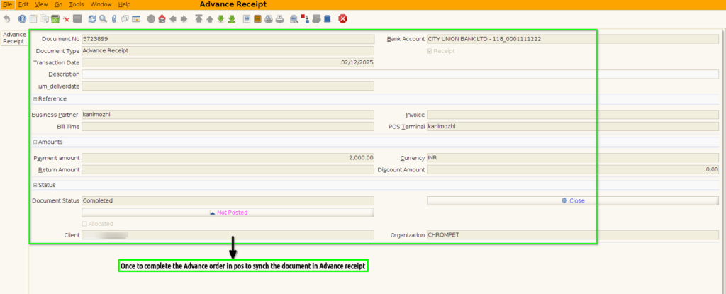 TenthPlanet-ADempiere-Advance Order Receipt-7
