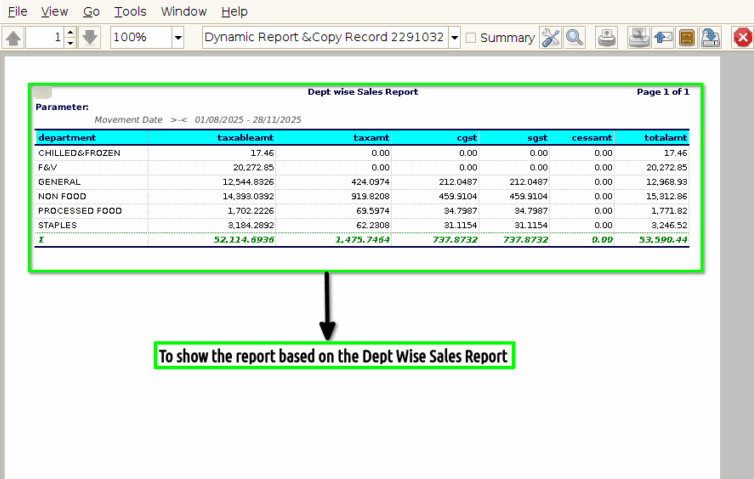 How to view Dept Wise Sales Report in Adempiere Retail TenthPlanet-ADempiere-DEPT-Wise-Sales-Report-2