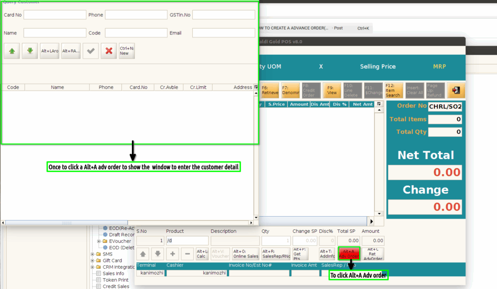 How to create Advance Order (ALT+A) in Adempiere Retail TenthPlanet-ADempiere-POS Advance Order-2
