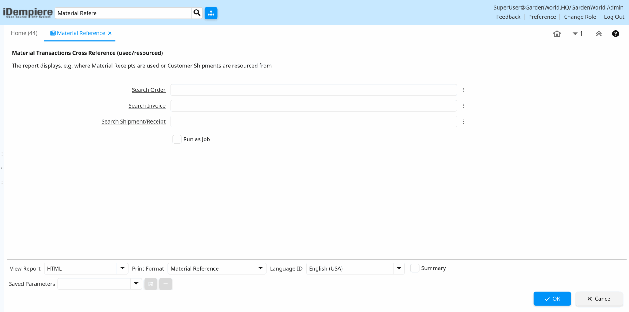 Ref Inventory How the Material Reference Report Tracks Inventory Movements - iDempiere