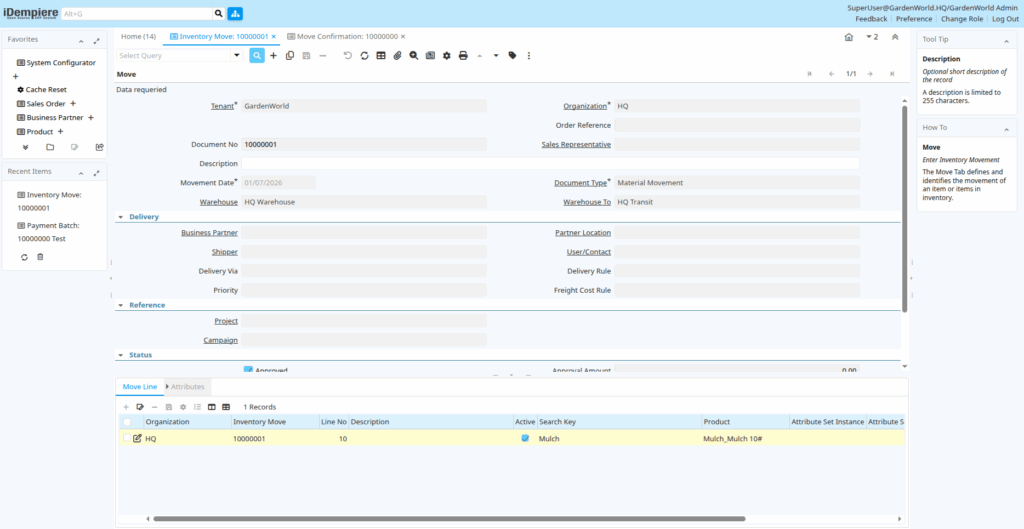 TenthPlanet-iDempiere-InventoryManagement-MoveConfirmation-1
