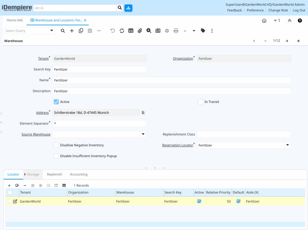 TenthPlanet-iDempiere-InventoryManagement-WarehouseAndLocator