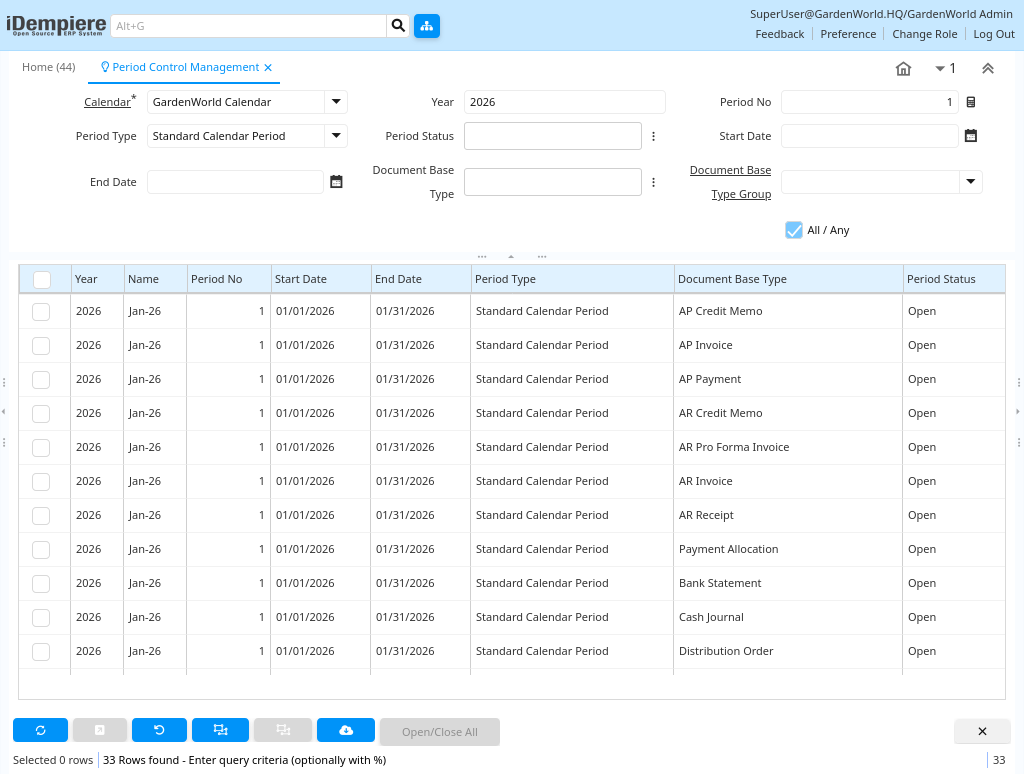TenthPlanet-iDempiere-Master-PeriodControlManagement