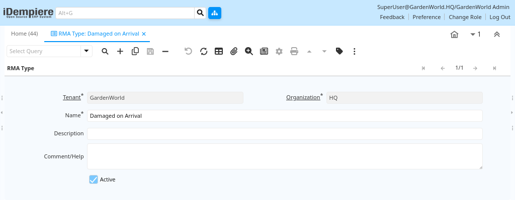 TenthPlanet-iDempiere-Master-RMAType