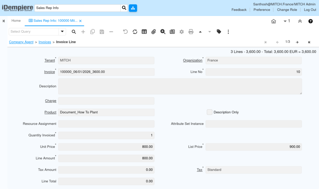 TenthPlanet-iDempiere-Masters-SalesRep-InvoiceLines-4