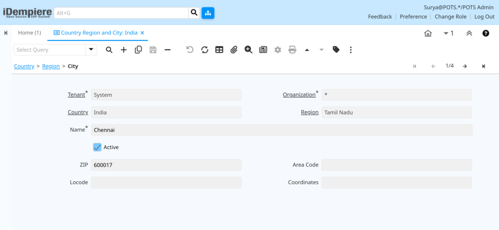 How to Configure Country, Region and City in iDempiere TenthPlanet-iDempiere-Masters-Country,RegionAndCity-5