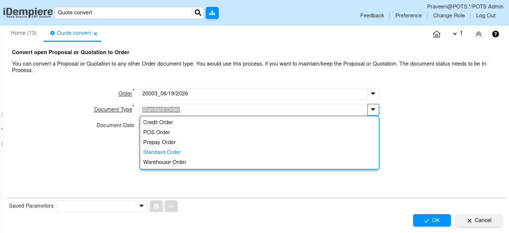 TenthPlanet iDempiere Sales QuoteConvert2