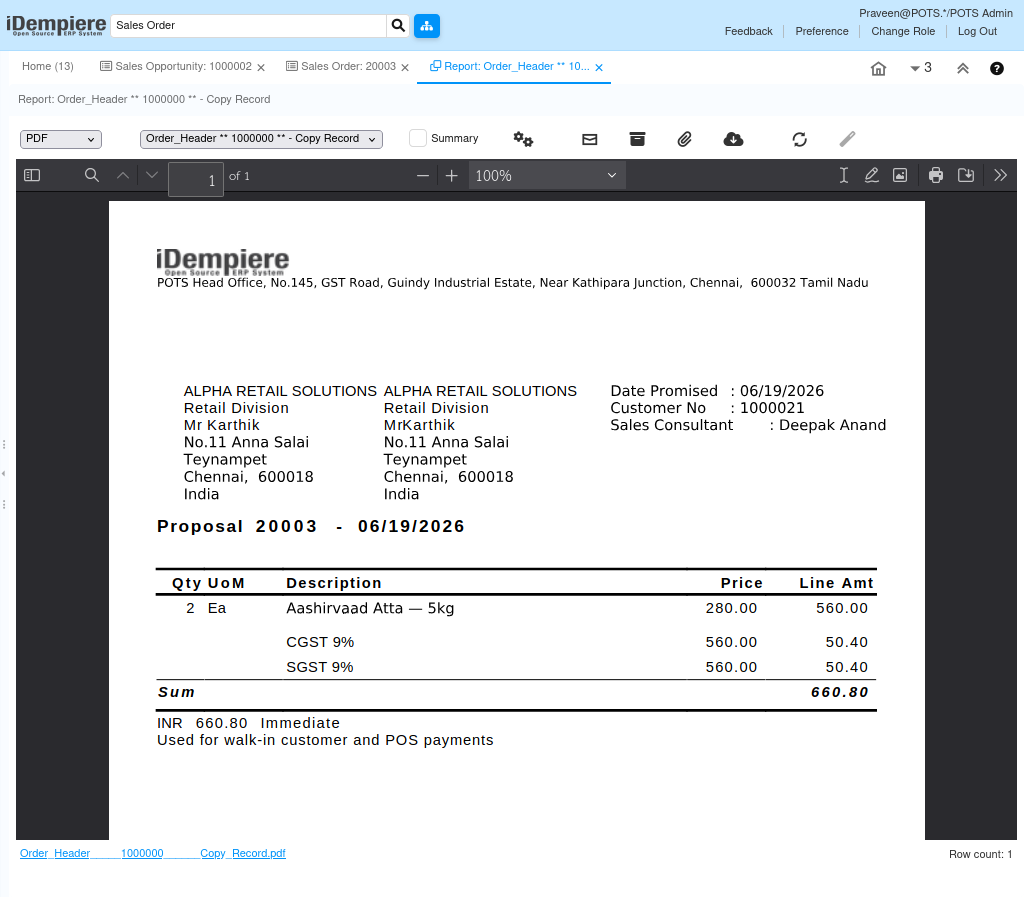 How to Create and Manage Sales Opportunities in iDempiere TenthPlanet iDempiere Sales SalesOpportunity5
