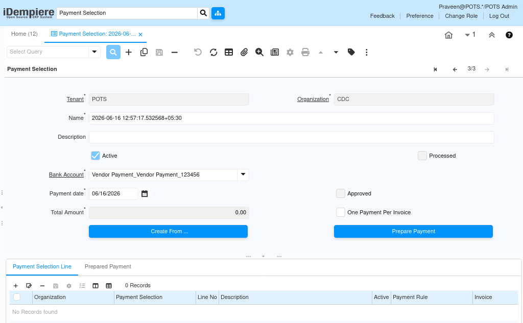 TenthPlanet iDempiere Transaction PaymentSelection