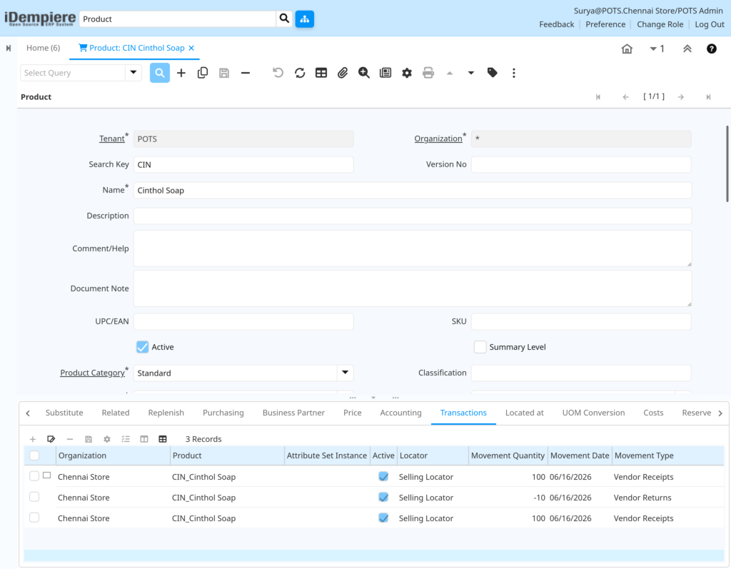 TenthPlanet-iDempiere-Transaction-ReturnToVendor-3
